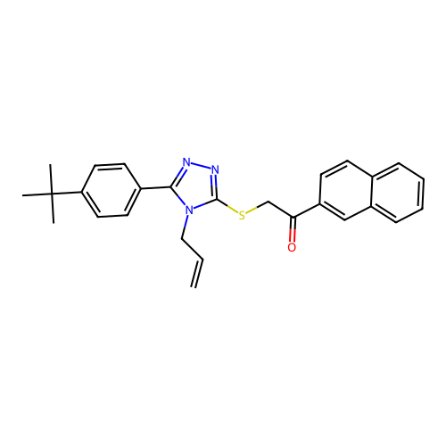1-naphthalen-2-yl-2-[[4-prop-2-enyl-5-(4-tert-butylphenyl)-1,2,4-triazol-3-yl]sulfanyl]ethanone structure