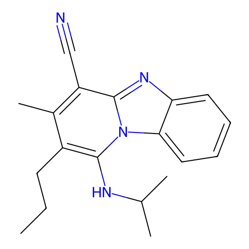 3-Methyl-1-(propan-2-ylamino)-2-propylpyrido[1,2-a]benzimidazole-4-carbonitrile structure