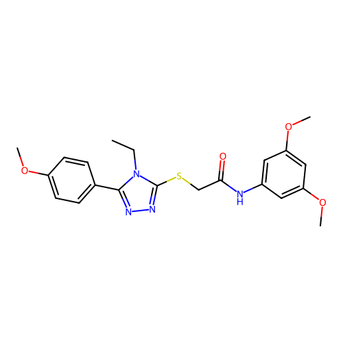N-(3,5-dimethoxyphenyl)-2-[[4-ethyl-5-(4-methoxyphenyl)-1,2,4-triazol-3-yl]sulfanyl]acetamide structure