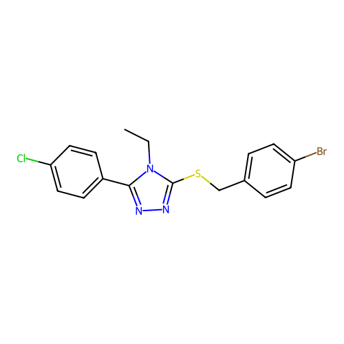 3-[(4-Bromophenyl)methylthio]-5-(4-chlorophenyl)-4-ethyl-1,2,4-triazole structure