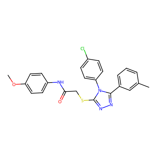 2-{[4-(4-chlorophenyl)-5-(3-methylphenyl)-4H-1,2,4-triazol-3-yl]sulfanyl}-N-(4-methoxyphenyl)acetamide structure