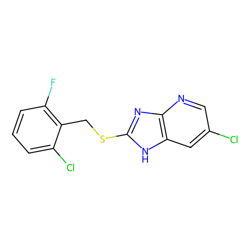 6-chloro-2-[(2-chloro-6-fluorobenzyl)sulfanyl]-1H-imidazo[4,5-b]pyridine structure