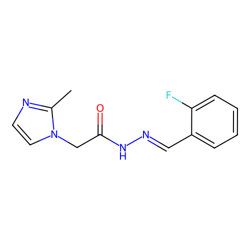 N'-[(E)-(2-fluorophenyl)methylidene]-2-(2-methyl-1H-imidazol-1-yl)acetohydrazide structure