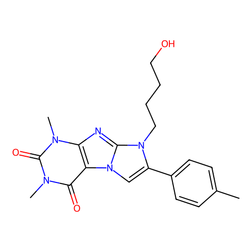 6-(4-hydroxybutyl)-2,4-dimethyl-7-(4-methylphenyl)purino[7,8-a]imidazole-1,3-dione structure