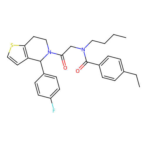 N-Butyl-4-ethyl-N-[2-[4-(4-fluorophenyl)-6,7-dihydrothieno[3,2-c]pyridin-5(4H)-yl]-2-oxoethyl]benzamide structure