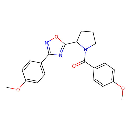 5-[1-(4-Methoxybenzoyl)pyrrolidin-2-yl]-3-(4-methoxyphenyl)-1,2,4-oxadiazole structure