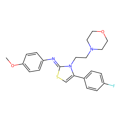 N-[(2Z)-4-(4-fluorophenyl)-3-[2-(morpholin-4-yl)ethyl]-1,3-thiazol-2(3H)-ylidene]-4-methoxyaniline structure