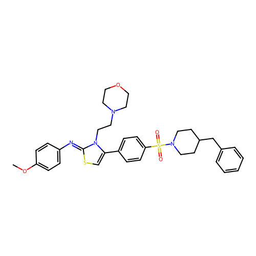 N-[(2Z)-4-{4-[(4-benzylpiperidin-1-yl)sulfonyl]phenyl}-3-[2-(morpholin-4-yl)ethyl]-1,3-thiazol-2(3H)-ylidene]-4-methoxyaniline structure