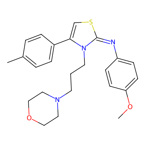 4-methoxy-N-[(2Z)-4-(4-methylphenyl)-3-[3-(morpholin-4-yl)propyl]-1,3-thiazol-2(3H)-ylidene]aniline structure