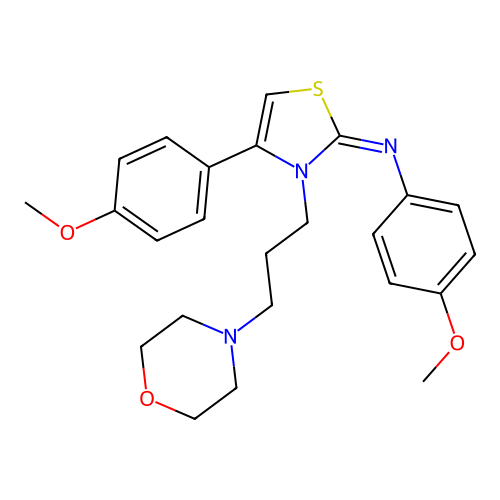 (Z)-4-methoxy-N-(4-(4-methoxyphenyl)-3-(3-morpholinopropyl)thiazol-2(3H)-ylidene)aniline structure