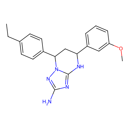 7-(4-ethylphenyl)-5-(3-methoxyphenyl)-1,5,6,7-tetrahydro-[1,2,4]triazolo[1,5-a]pyrimidin-2-amine structure