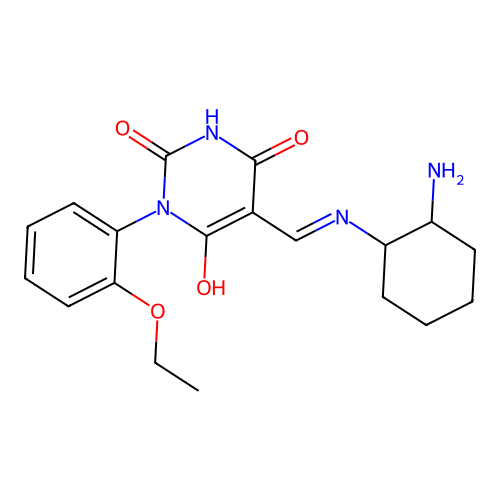 5-[[(2-aminocyclohexyl)amino]methylidene]-1-(2-ethoxyphenyl)-1,3-diazinane-2,4,6-trione structure