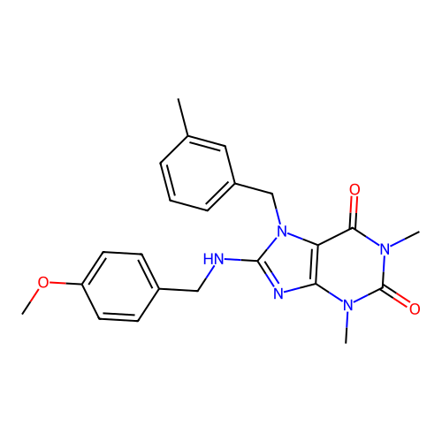 8-[(4-methoxybenzyl)amino]-1,3-dimethyl-7-(3-methylbenzyl)-3,7-dihydro-1H-purine-2,6-dione structure