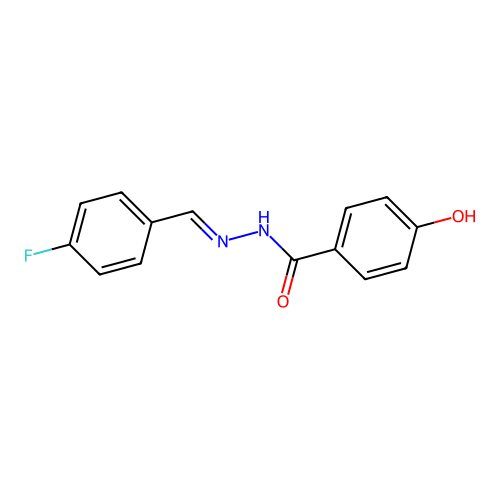 N'-[(E)-(4-fluorophenyl)methylidene]-4-hydroxybenzohydrazide structure
