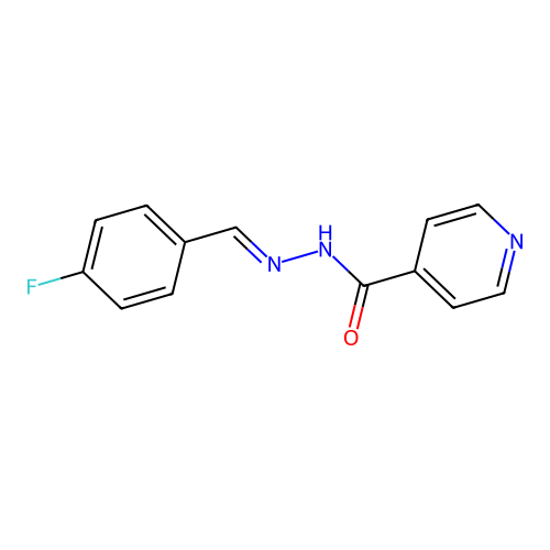 N-[(4-fluorophenyl)methylideneamino]pyridine-4-carboxamide structure
