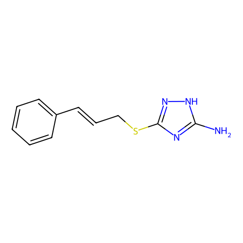 3-[(3-phenylprop-2-en-1-yl)sulfanyl]-1H-1,2,4-triazol-5-amine structure