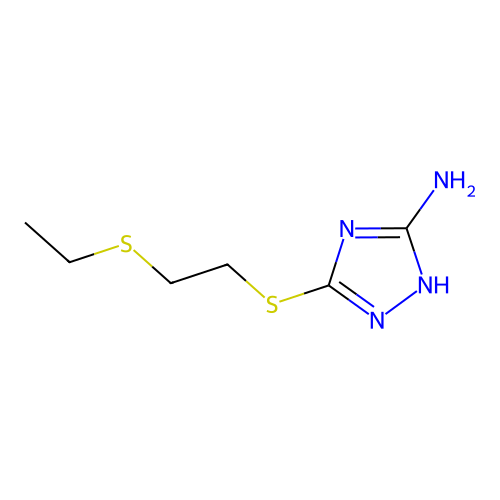 5-[[2-(Ethylthio)ethyl]thio]-1H-1,2,4-triazol-3-amine structure