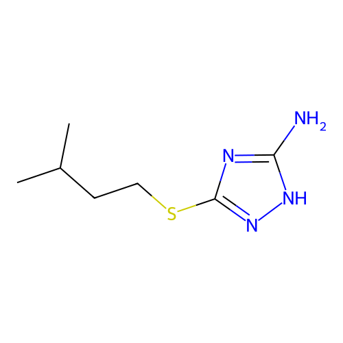 3-[(3-methylbutyl)thio]-1H-1,2,4-triazol-5-amine structure