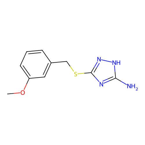 3-[(3-methoxyphenyl)methylsulfanyl]-1H-1,2,4-triazol-5-amine structure