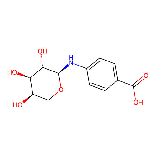 4-[[(2S,3S,4R,5R)-3,4,5-trihydroxyoxan-2-yl]amino]benzoic acid structure