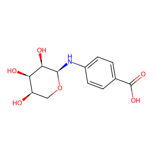 4-[[(2S,3R,4R,5R)-3,4,5-trihydroxyoxan-2-yl]amino]benzoic acid structure