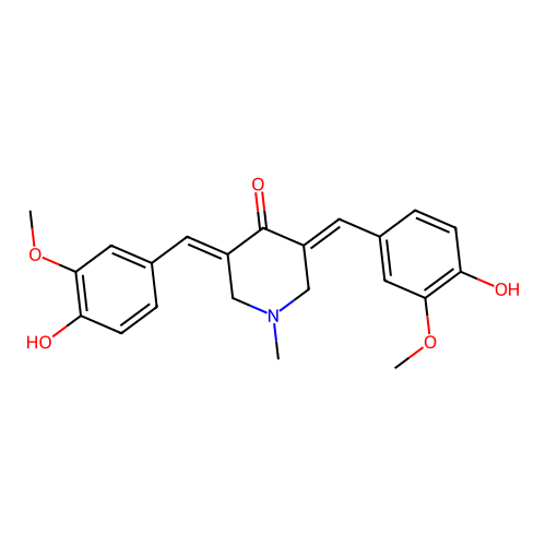 3,5-Bis[(4-hydroxy-3-methoxyphenyl)methylene]-1-methylazaperhydroin-4-one structure
