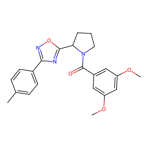 5-[1-(3,5-Dimethoxybenzoyl)pyrrolidin-2-yl]-3-(4-methylphenyl)-1,2,4-oxadiazole structure