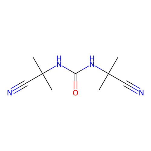 1,3-Bis(2-cyanopropan-2-yl)urea structure