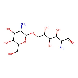 2-amino-6-O-(2-amino-2-deoxy-glucopyranosyl)-2-deoxyglucose structure