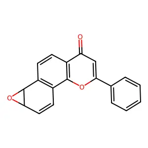 6-Phenyl-1a,9a-dihydro-4H-(1)benzoxireno(2,3-h)chromen-4-one structure