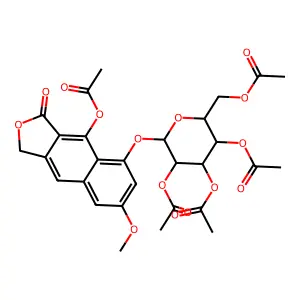 6-Methoxysorigenin-8-O-beta-D-glucopyranoside pentaacetate structure