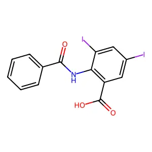 N-苯甲酰-3,5-二碘邻氨基苯甲酸 structure