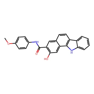 11H-Benzo[a]carbazole-3-carboxamide, 2-hydroxy-N-(4-methoxyphenyl)- structure