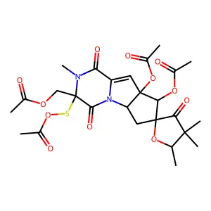 Ethanethioic acid, S-(8,8a-bis(acetyloxy)-3-((acetyloxy)methyl)-1,2,3,4,4',5',5a,6,8,8a-decahydro-2,4',4',5'-tetramethyl-1,3',4-trioxospiro(7H-cyclopenta(4,5)pyrrolo(1,2-a)pyrazine-7,2'(3'H)-furan)-3-yl) ester, (3R-(3alpha,5abeta,7alpha(R*),8beta,8abeta))- structure