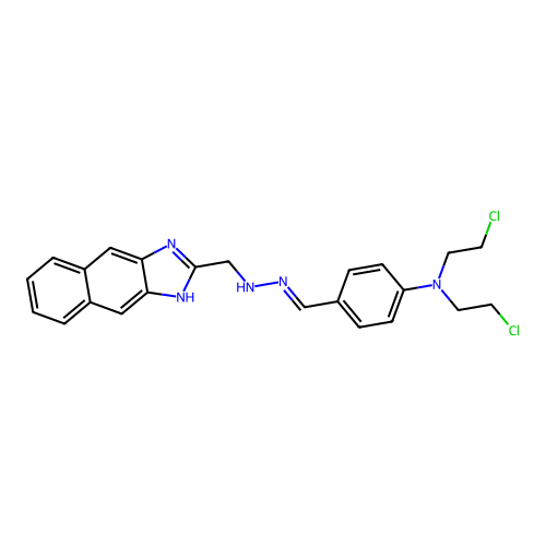 4-[(E)-(1H-benzo[f]benzimidazol-2-ylmethylhydrazinylidene)me structure