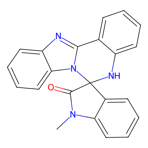 1'-methyl-2'-spiro[12H-benzimidazolo[1,2-c]quinazoline-6,3'-indole]one structure