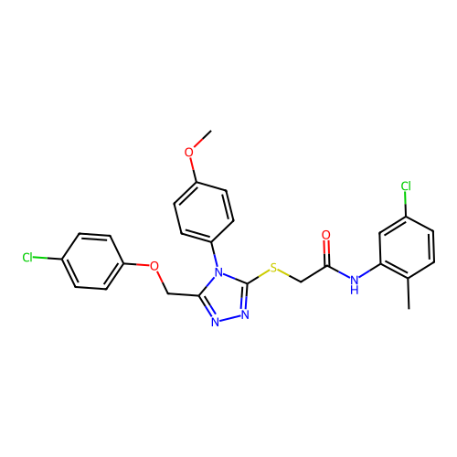 N-(5-chloro-2-methylphenyl)-2-((5-((4-chlorophenoxy)methyl)-4-(4-methoxyphenyl)-4H-1,2,4-triazol-3-yl)thio)acetamide structure