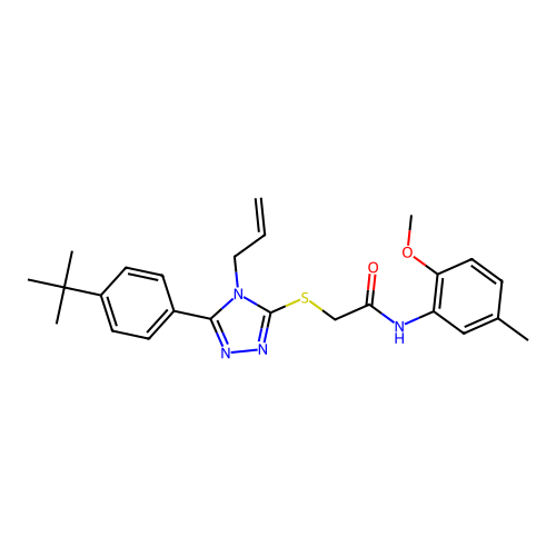 2-((4-allyl-5-(4-(tert-butyl)phenyl)-4H-1,2,4-triazol-3-yl)thio)-N-(2-methoxy-5-methylphenyl)acetamide structure