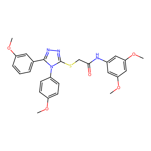 N-(3,5-dimethoxyphenyl)-2-{[5-(3-methoxyphenyl)-4-(4-methoxyphenyl)-4H-1,2,4-triazol-3-yl]sulfanyl}acetamide structure