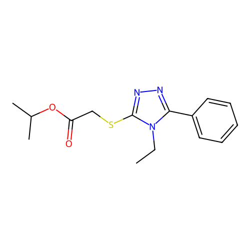 Propan-2-yl 2-[(4-ethyl-5-phenyl-1,2,4-triazol-3-yl)sulfanyl]acetate structure