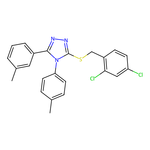 3-[(2,4-dichlorophenyl)methylsulfanyl]-5-(3-methylphenyl)-4-(4-methylphenyl)-1,2,4-triazole structure