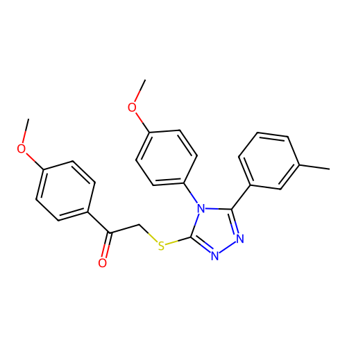 1-(4-methoxyphenyl)-2-((4-(4-methoxyphenyl)-5-(m-tolyl)-4H-1,2,4-triazol-3-yl)thio)ethanone structure