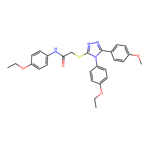 N-(4-ethoxyphenyl)-2-{[4-(4-ethoxyphenyl)-5-(4-methoxyphenyl)-4H-1,2,4-triazol-3-yl]sulfanyl}acetamide structure
