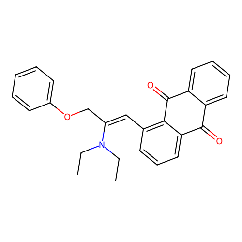 1-[(1Z)-2-(diethylamino)-3-phenoxyprop-1-en-1-yl]anthracene-9,10-dione structure