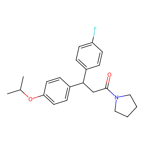 3-(4-Fluorophenyl)-3-(4-isopropoxyphenyl)-1-(pyrrolidin-1-YL)propan-1-one structure