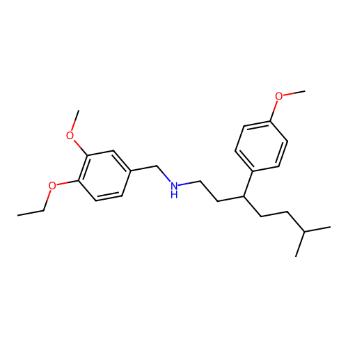 N-(4-ethoxy-3-methoxybenzyl)-3-(4-methoxyphenyl)-6-methylheptan-1-amine structure