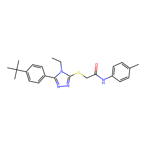 2-[[5-(4-tert-butylphenyl)-4-ethyl-1,2,4-triazol-3-yl]sulfanyl]-N-(4-methylphenyl)acetamide structure