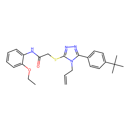 2-{[5-(4-tert-butylphenyl)-4-(prop-2-en-1-yl)-4H-1,2,4-triazol-3-yl]sulfanyl}-N-(2-ethoxyphenyl)acetamide structure