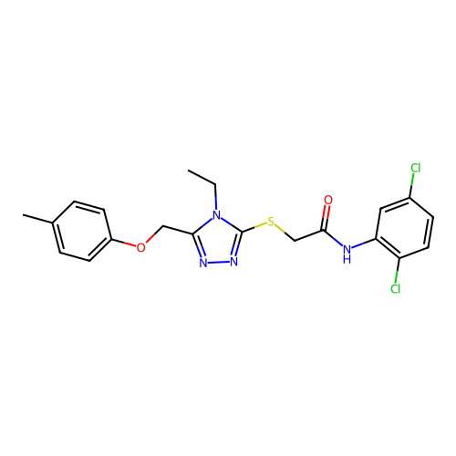 N-(2,5-dichlorophenyl)-2-((4-ethyl-5-((p-tolyloxy)methyl)-4H-1,2,4-triazol-3-yl)thio)acetamide structure