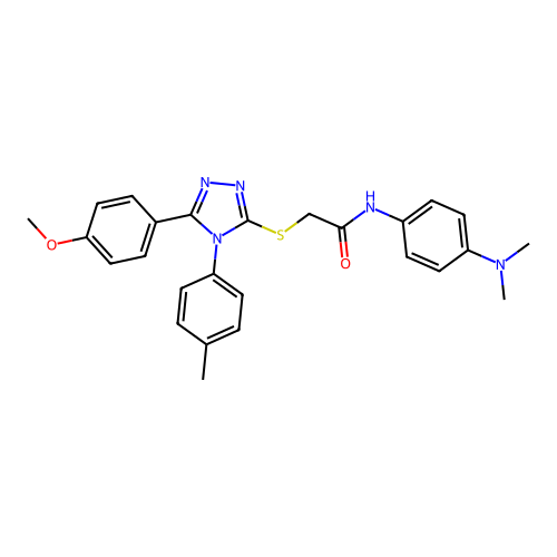 N-[4-(dimethylamino)phenyl]-2-{[5-(4-methoxyphenyl)-4-(4-methylphenyl)-4H-1,2,4-triazol-3-yl]sulfanyl}acetamide structure